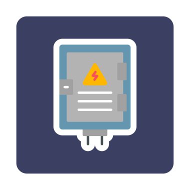 Elektrik Paneli düz simgesi, vektör illüstrasyonu                            