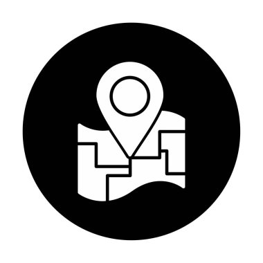 Konum iğnesi, vektör illüstrasyonlu harita simgesi