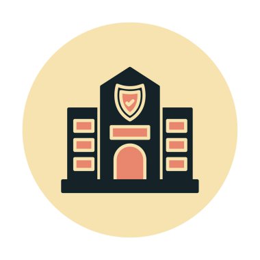 Güvenlik Ofisi web simgesi, vektör illüstrasyonu 