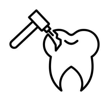 Diş delme ikonu vektör illüstrasyonuName