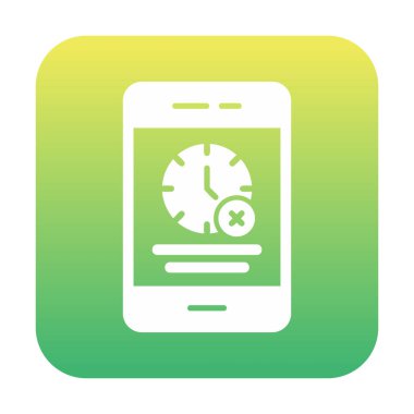 Ağ ve mobil uygulama tasarımınız için beyaz arkaplanda izole edilmiş akıllı telefon simgesi vektöründe zaman yok, zaman logosu kavramı