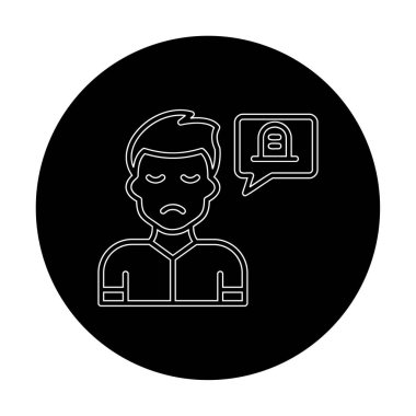 İnsan ve konuşma balonu mezar taşı işareti, vektör illüstrasyonu