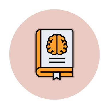 Nöroloji Kitabı web simgesi vektör illüstrasyonu