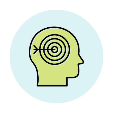 baş hedef simgesi, vektör illüstrasyonu 