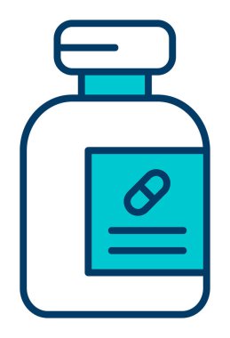 ilaç şişesi simgesi, vektör illüstrasyonu