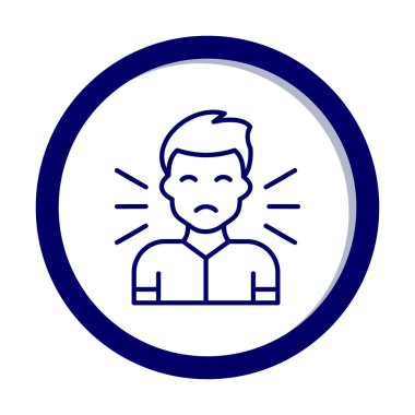 Korkmuş adam simgesi, korku konsepti, vektör illüstrasyonu