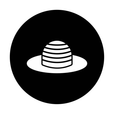 Güneş Şapkası simgesinin vektör illüstrasyonu 