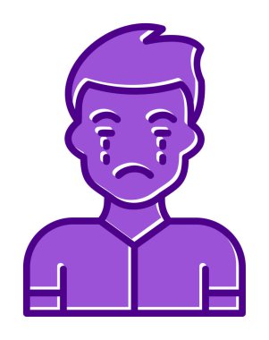 ağlayan kişi simgesi, vektör illüstrasyonu basit tasarım