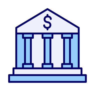 Banka simgesi, vektör illüstrasyonu 