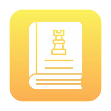 Satranç taşı simgesi, vektör illüstrasyonlu kitap