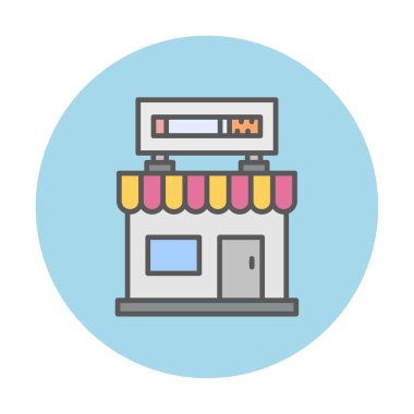 dükkan simgesi, vektör illüstrasyonu basit tasarım