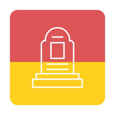 mezar taşı düz simgesi, vektör illüstrasyonu