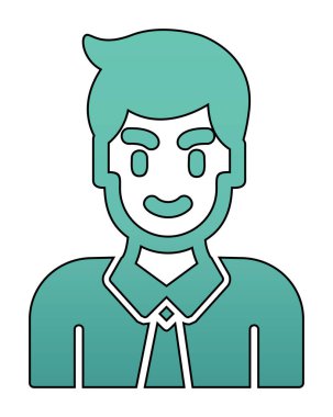 Man web simgesi, vektör illüstrasyonu 