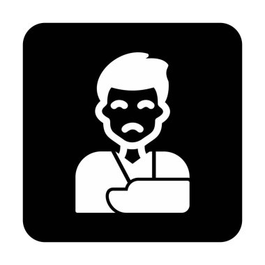 Elinde travma ikonu olan adam vektör illüstrasyonu 