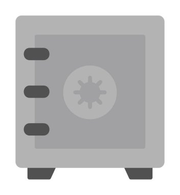 Güvenli kutu simgesi, vektör illüstrasyonu 