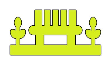 Park bankının ikonu. Düz renk tasarımı. vektör illüstrasyonu