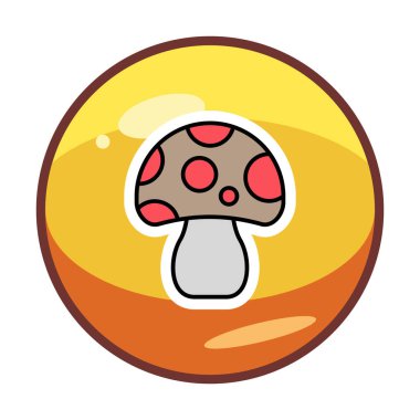 Mantar. Web simgesi basit illüstrasyon