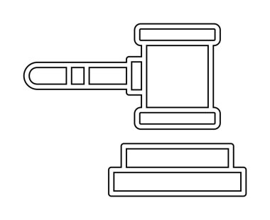 Yargıç Tokmak ikonu. vektör çizimi tasarımı