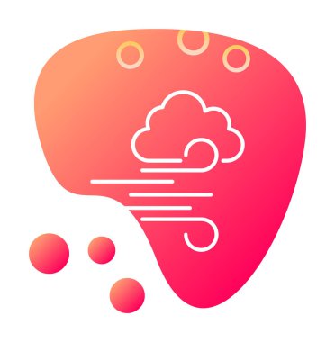 Bulutlu rüzgar simgesi, vektör illüstrasyonu 