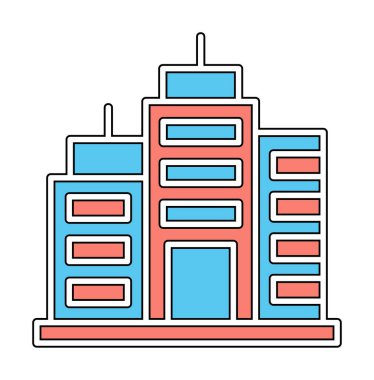 Şehir binası simgesi, vektör illüstrasyonu basit tasarım