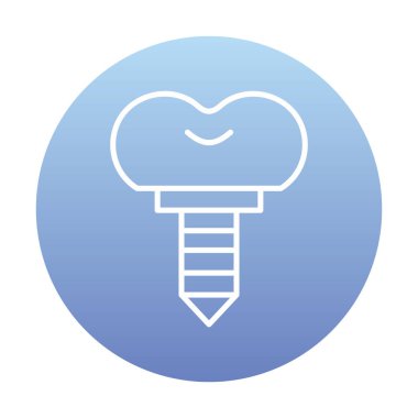 Diş implantı ikon vektör illüstrasyonu