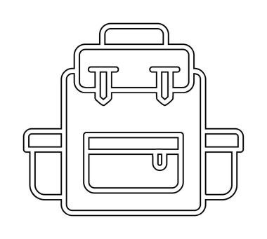 Sırt çantası ikon vektörü. Okul sırt çantası tabelası. izole edilmiş sınır sembolü çizimi