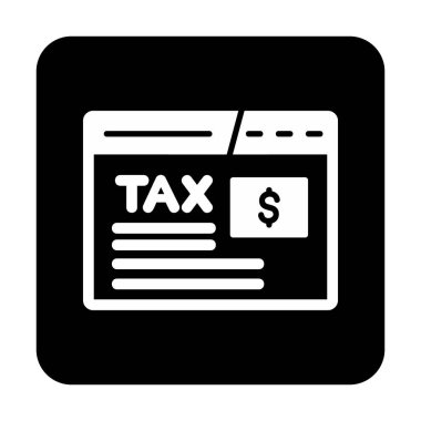 beyaz üzerinde vergilendirme web sitesi simgesi vektör çizimi 