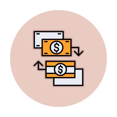 para değişimi simgesi, vektör illüstrasyonu 