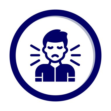 Korkmuş adam simgesi, korku konsepti, vektör illüstrasyonu