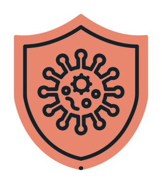 Virüs koruma simgesi vektör illüstrasyonu