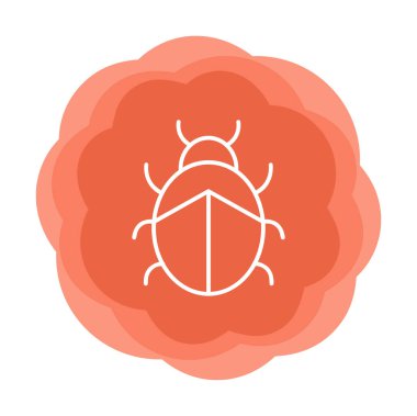  Basit düz uğur böceği vektör çizimi tasarımı