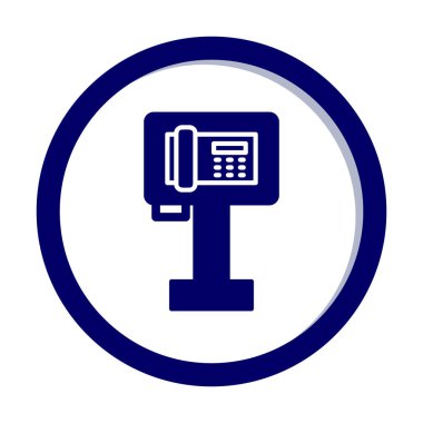 Ankesörlü Telefon web simgesi, vektör illüstrasyonu