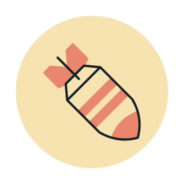 Nükleer bomba ikonu, vektör illüstrasyonu