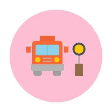 Otobüs Durağı vektör düz simgesi simgesi