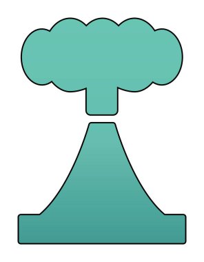 Volkan vektör illüstrasyonu, çizgi film simgesi ögesi.                         