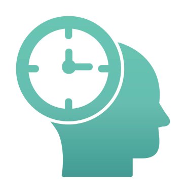 İnsan kafası ikonlu saat. vektör illüstrasyonu                          