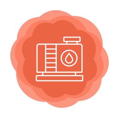 Fabrika tankı simgesi, vektör illüstrasyonu