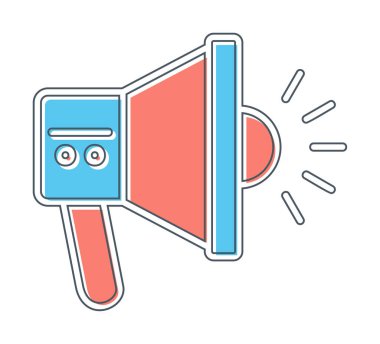 hoparlör, megafon simgesi. vektör çizim.  