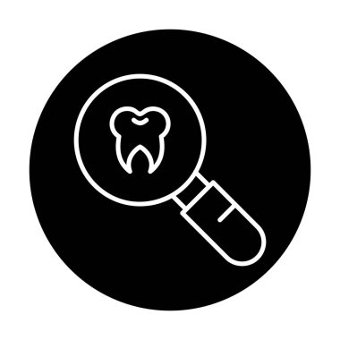 Diş kontrolü vektörü düz renk simgesi            