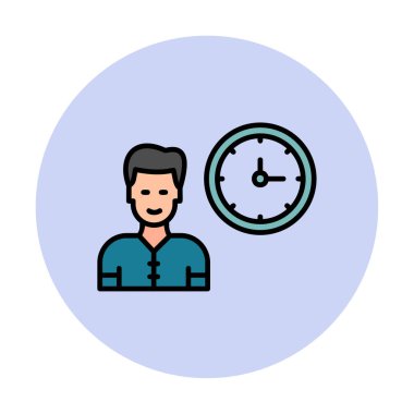 Çalışma Zamanı web simgesi vektör illüstrasyonu