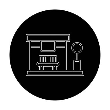 Otobüs Durağı vektör düz simgesi simgesi