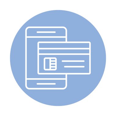 Basit Çevrimiçi Ödeme simgesi, vektör illüstrasyonu