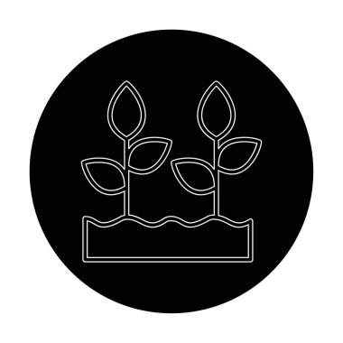 Büyüyen Bitkiler web simgesi, vektör illüstrasyonu 