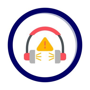 Modern kulaklık simgesinin vektör çizimi. Yüksek Gürültü konsepti                        