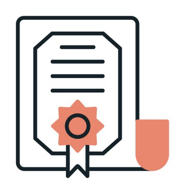 Sertifika vektör simgesi modern basit illüstrasyon                                 