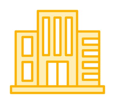 Otel binası ikon vektör illüstrasyonu                 