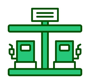 Modern Yakıt İstasyonu simgesinin vektör çizimi                  