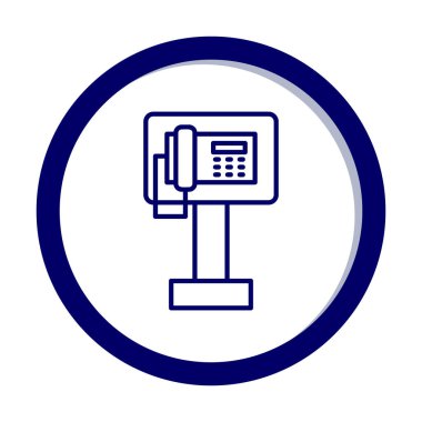 Ankesörlü Telefon web simgesi, vektör illüstrasyonu