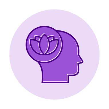 baş ve nilüfer çiçeği simgesi, vektör illüstrasyonu basit tasarım