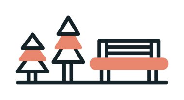 Dinlenme Alanı web simgesi, vektör illüstrasyonu 